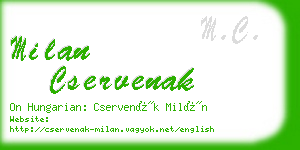 milan cservenak business card